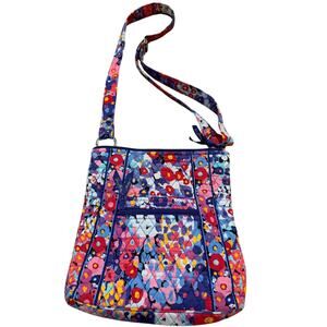 Vera Bradley Floral Quilted Crossbody Bag Purple Pink Travel Everyday Purse